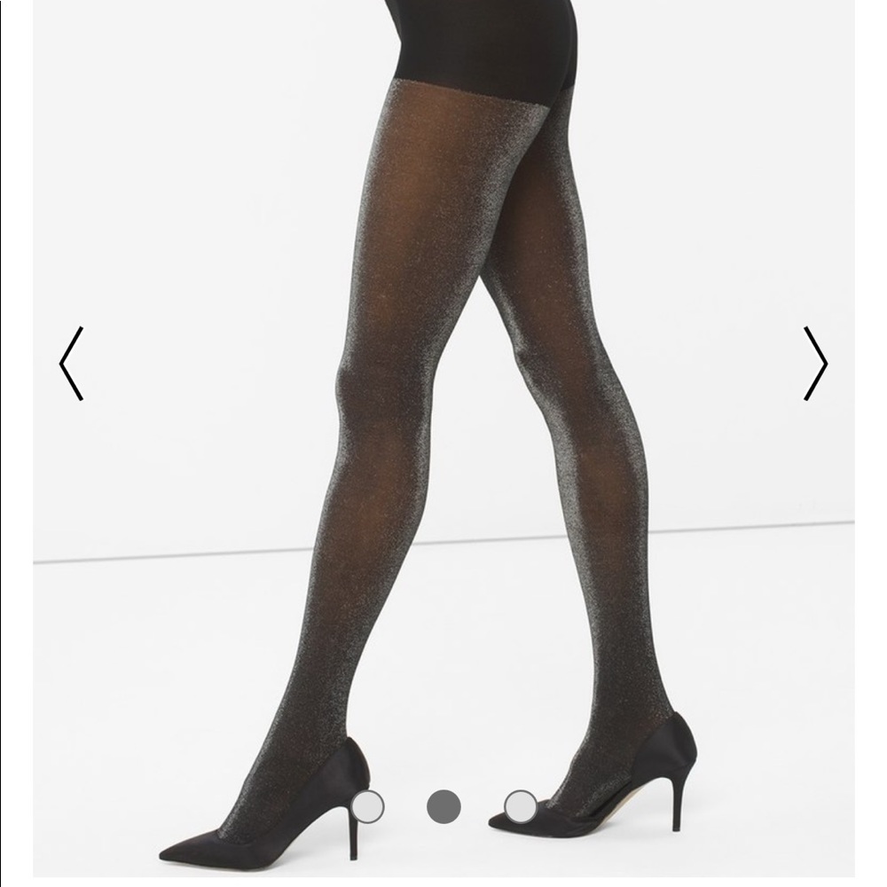 WHBM SILVER SHIMMER OPAQUE TIGHTS (NWT) - Picture 3 of 3